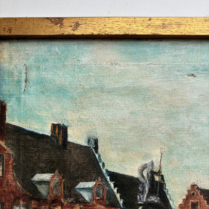 Elegant Cityscape Oil Painting "Town Fountain" Classic Art Holland Art Shop