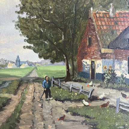 Expressive Farm Oil Painting "Country Road" Refined Art Holland Art Shop