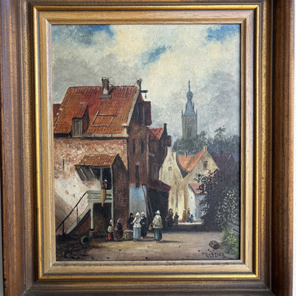 Rustic Cityscape Oil Painting "Framed Painting" Original Art Holland Art Shop