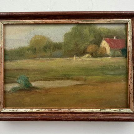 Timeless Landscape Oil Painting "Country Cottage" Authentic Small Artwork Holland Art Shop
