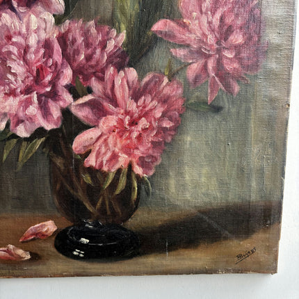 Traditional Floral Still Life Oil Painting "Pink Bouquet" Refined Artwork Holland Art Shop