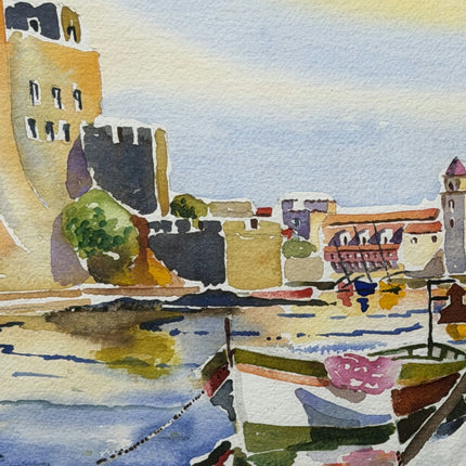 Original Scenery Aquarel "Picture Back" Handcrafted Art Holland Art Shop