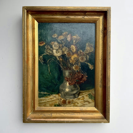 Elegant Oil Painting "Sunflower Vase" Vintage Art Holland Art Shop