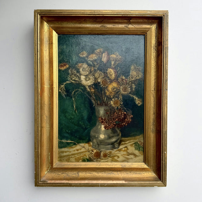 Elegant Oil Painting "Sunflower Vase" Vintage Art Holland Art Shop
