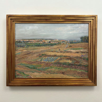 Detailed Landscape Oil Painting "Wheat Field" Handcrafted Artwork Holland Art Shop