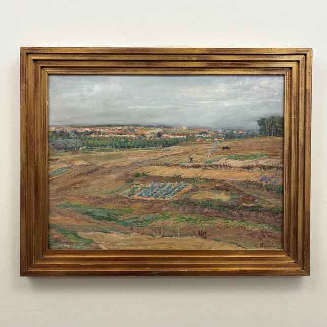 Detailed Landscape Oil Painting "Wheat Field" Handcrafted Artwork Holland Art Shop