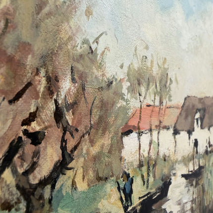Timeless Landscape Oil Painting "Thatched Cottage" Original Art Holland Art Shop