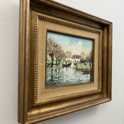 Timeless Landscape Oil Painting "Thatched Cottage" Original Art Holland Art Shop