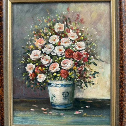Refined Floral Still Life Oil Painting "Flower Vase" Expressive Small Artwork Holland Art Shop