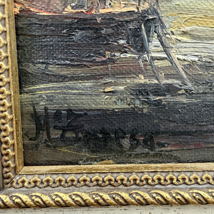 Expressive Seascape Oil Painting "Fishing Boats" Timeless Artwork Holland Art Shop