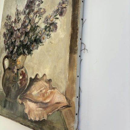 Classic Floral Still Life Oil Painting "Conch Shell" Authentic Artwork Holland Art Shop