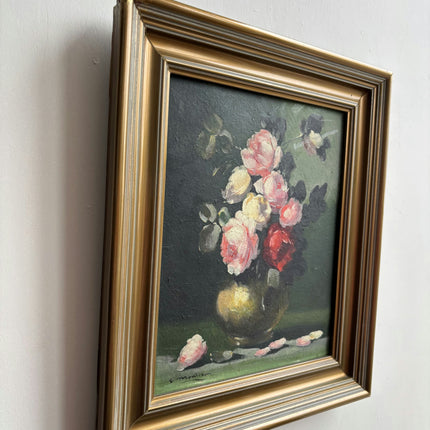 Expressive Floral Still Life Oil Painting "Rose Bouquet" Refined Small Artwork Holland Art Shop