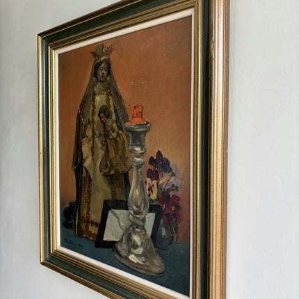 Authentic Figurative Oil Painting "Madonna Statue" Refined Artwork Holland Art Shop