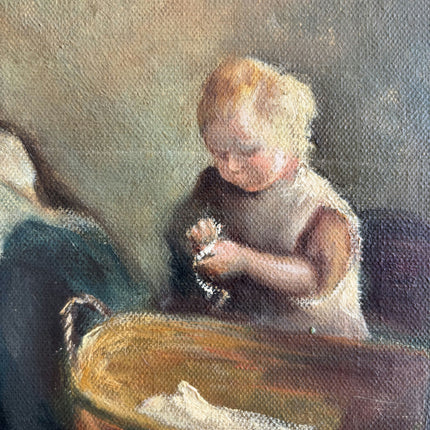 Elegant Figurative Oil Painting "Nursing Mother" Original Dutch Art Holland Art Shop