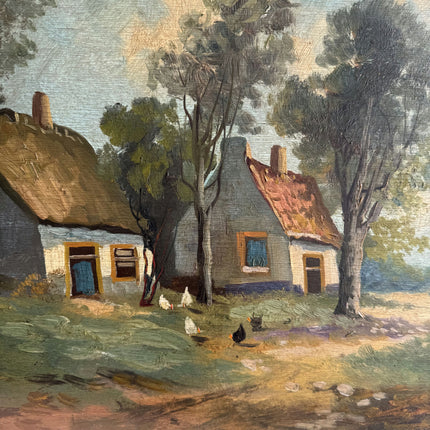 Refined Landscape Oil Painting "Thatched Cottage" Handcrafted Large Art Holland Art Shop