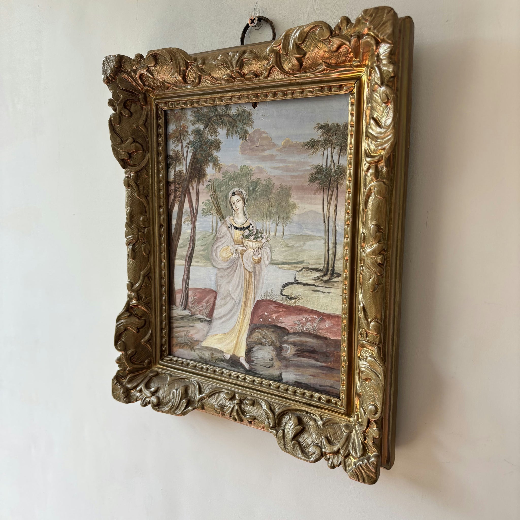 19th Century Antique Portrait Egg Tempera 