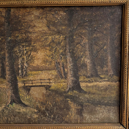 Detailed Landscape Oil Painting "Gilded Frame" Expressive Small Artwork Holland Art Shop