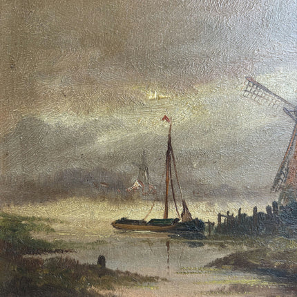 Original Landscape Oil Painting "Gilded Frame" Rustic Artwork Holland Art Shop