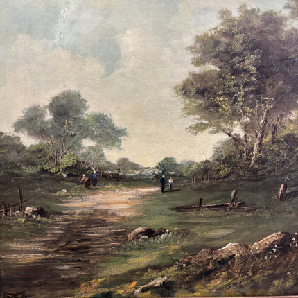 19th Century Antique Landscape Oil Painting "Tall Trees" Large Artwork Holland Art Shop