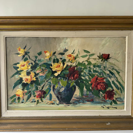 Expressive Floral Still Life Oil Painting "Flower Vase" Large Artwork Holland Art Shop