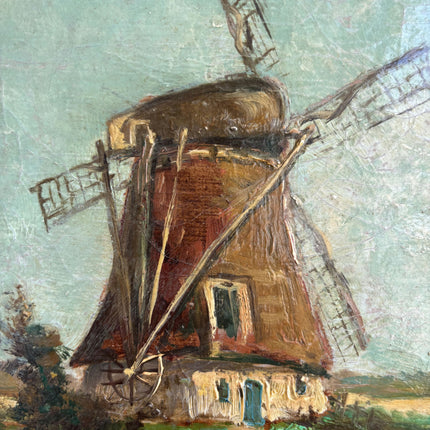 Handcrafted Landscape Oil Painting "Old Windmill" Detailed Art Holland Art Shop