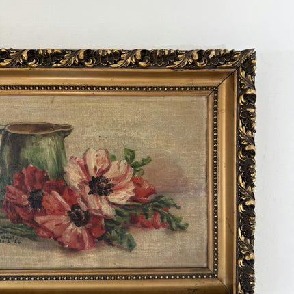 Remarkable Oil Painting Flowery Still Life "Flower Arrangement" Belgique Art Holland Art Shop