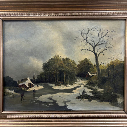Vintage Winter Landscape Oil Painting "Lonely Tree" Traditional Art Holland Art Shop
