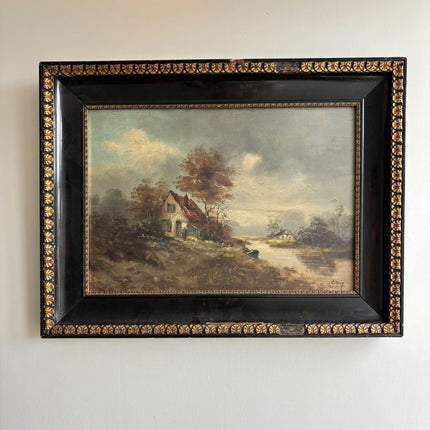 Timeless Landscape Oil Painting "Thatched Cottage" Classic Dutch Artwork Holland Art Shop