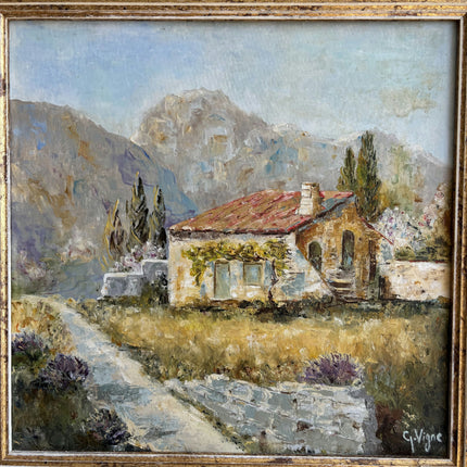 Refined Landscape Oil Painting "Stone Cottage" Elegant Art Holland Art Shop