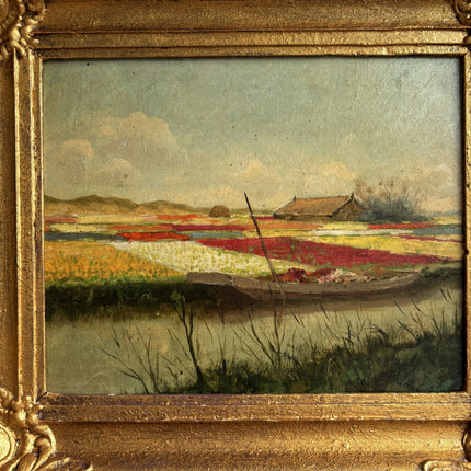 Traditional Landscape Oil Painting "Gilded Frame" Authentic Small Art Holland Art Shop