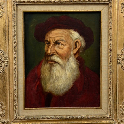 Vintage Portrait Oil Painting "Bearded Man" Rustic Art Holland Art Shop