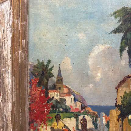 Classic Cityscape Oil Painting "Coastal Path" Vintage Artwork Holland Art Shop