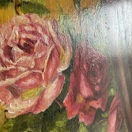 Original Floral Still Life Oil Painting "Rose Vase" Vintage Art Holland Art Shop