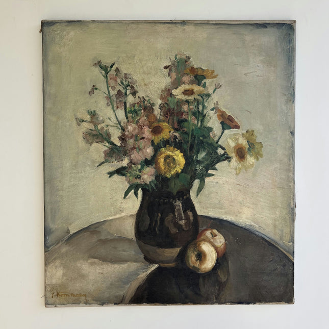 Original Floral Still Life Oil Painting "Flower Vase" Vintage Art Holland Art Shop