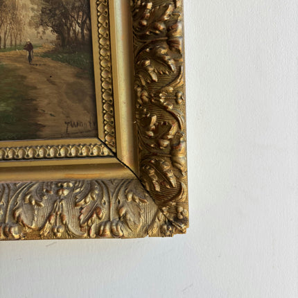 19th Century Antique Landscape Oil Painting "Gilded Frame" Artwork Holland Art Shop