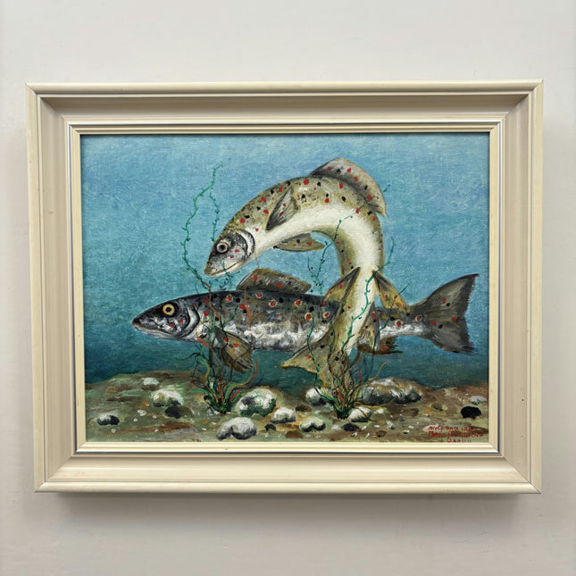 Handcrafted Animals Oil Painting "Leaping Fish" Classic Art Holland Art Shop