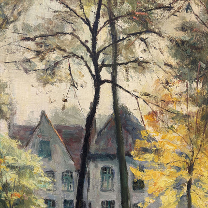 Elegant Landscape Oil Painting "Yellow Tree" Original Art Holland Art Shop