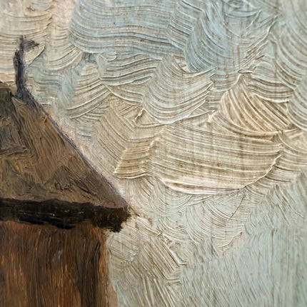 Traditional Landscape Oil Painting "Old Windmill" Original Small Art Holland Art Shop