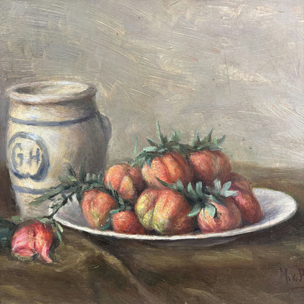 Vintage Still Life Oil Painting "Wood Plank" Authentic Small Artwork Holland Art Shop