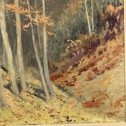 1929 Landscape Oil Painting "Autumn Trees" Art Holland Art Shop