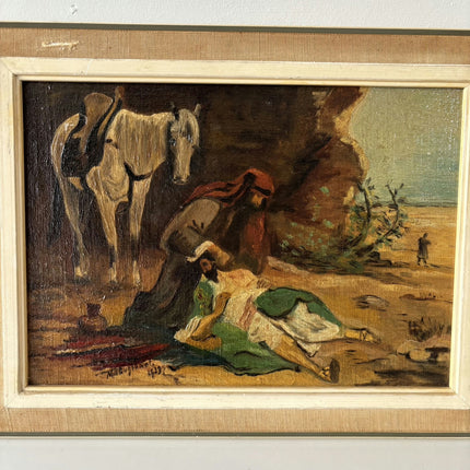 Original Oil Painting Scenery "Rescue Mission" Figurative Small Artwork Holland Art Shop