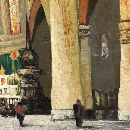 Expressive Church Interior Oil Painting "Stone Columns" Timeless Large Artwork Holland Art Shop