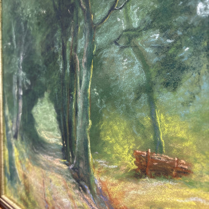 Vintage Landscape Oil Painting "Forest Path" Rustic Artwork Holland Art Shop