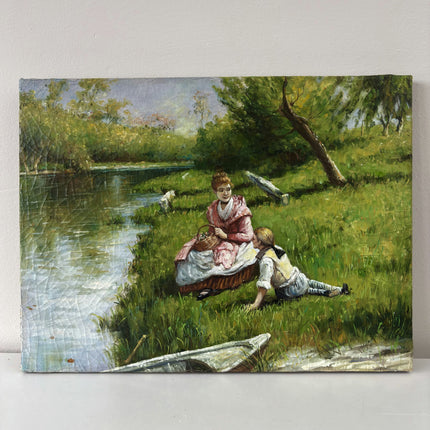 Original Oil Painting Figurative "Flower Basket" Handcrafted Small Art Holland Art Shop