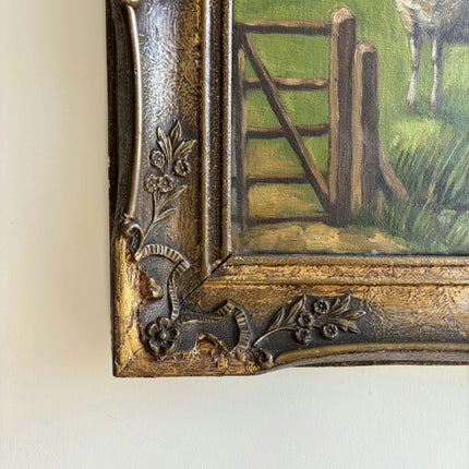 Expressive Animals Oil Painting "Grazing Sheep" Handcrafted Artwork Holland Art Shop