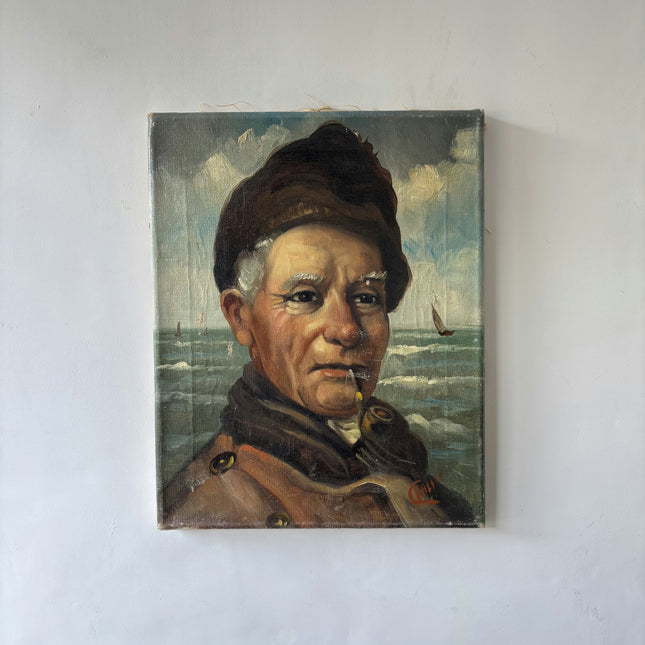 Traditional Portrait Oil Painting "Seafaring Man" Timeless Small Artwork Holland Art Shop