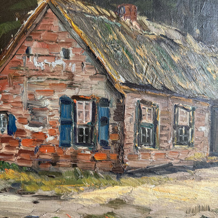 Expressive Landscape Oil Painting "Brick Cottage" Refined Artwork Holland Art Shop