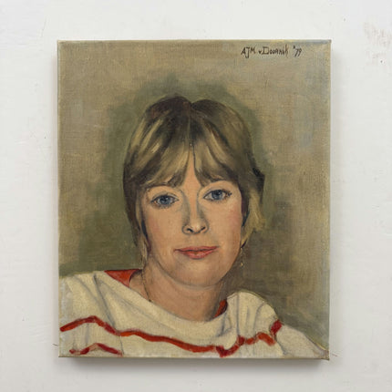 Handcrafted Portrait Oil Painting "Young Woman" Original Small Art Holland Art Shop
