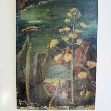 Rustic Seascape Oil Painting "Yellow Tree" Expressive Artwork Holland Art Shop