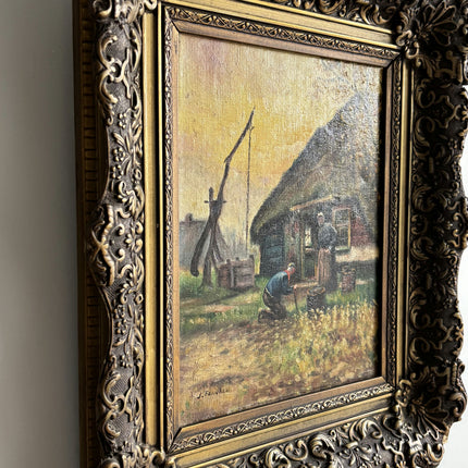 Timeless Farm Oil Painting "Thatched Cottage" Authentic Dutch Art Holland Art Shop